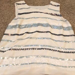 Sequin cream tank top